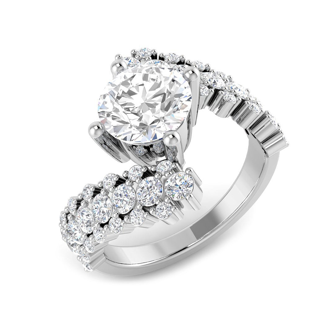 Engagement Lab-Grown Diamond Ring 2.41ct–2.49ct – SR4704 – 18k White Gold