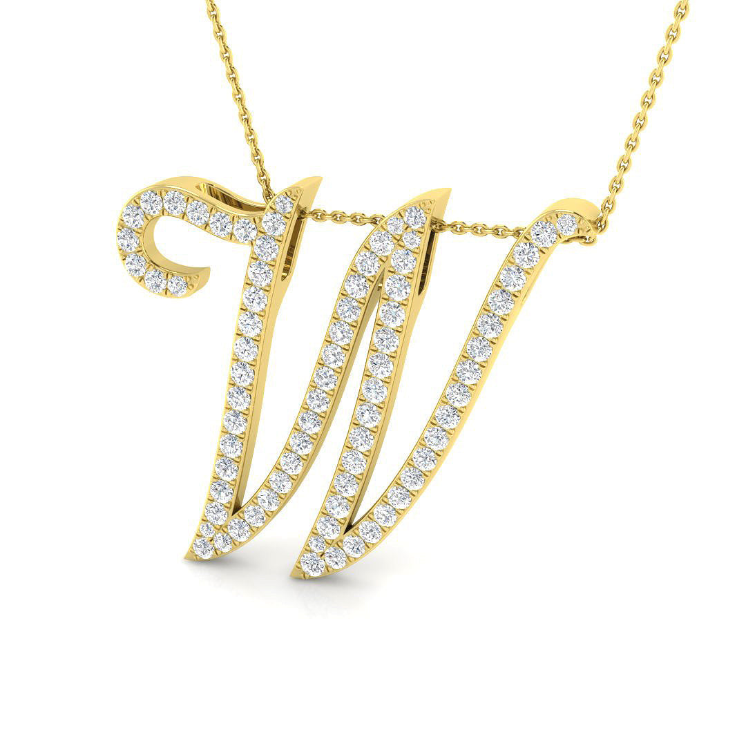 Initials Diamond Ring 0.44ct–1.74ct – SP4909-W – 18k Yellow Gold