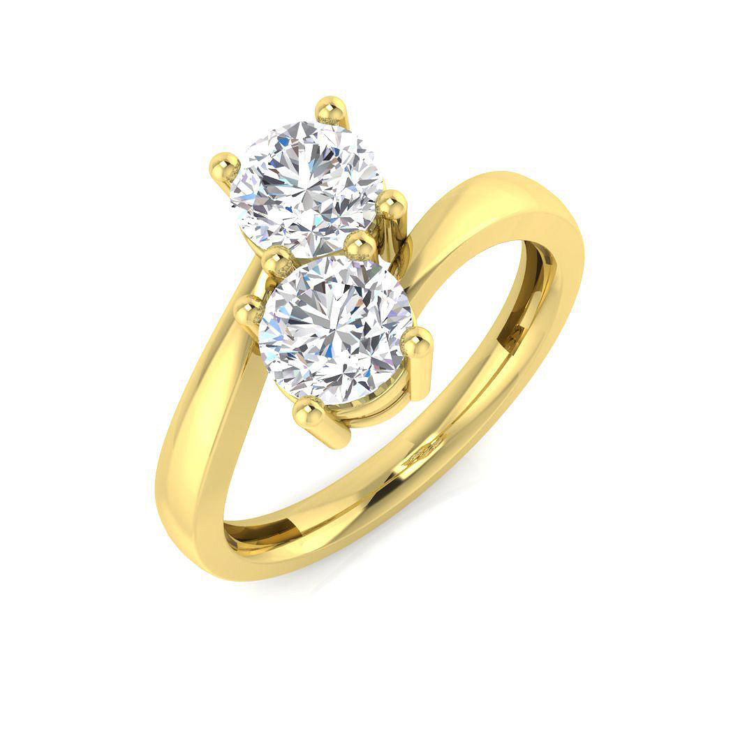 Two Stone Diamond Ring 0.47ct–1.4ct – BJR0186 – 18k Yellow Gold