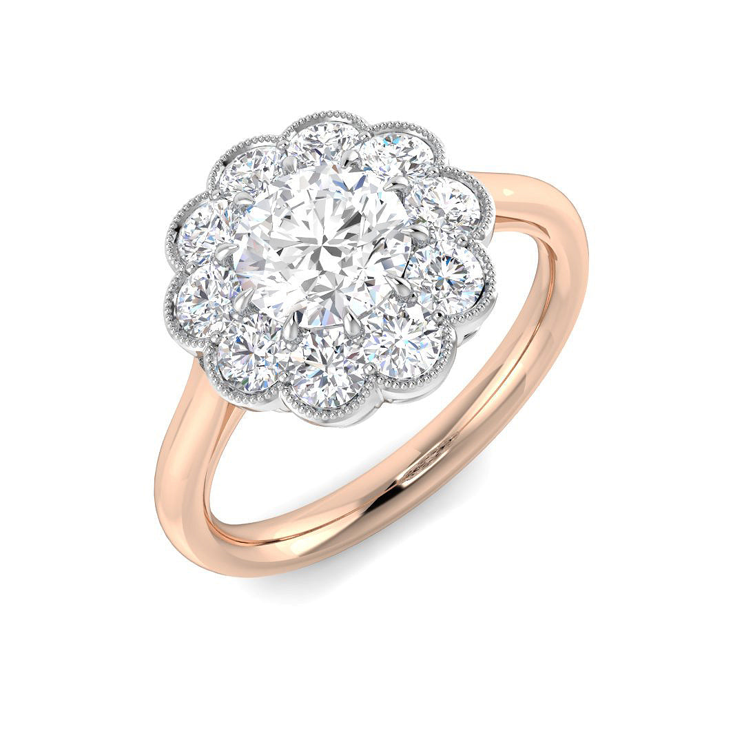 Cluster Lab-Grown Diamond Ring 1.78ct–3.23ct – SR5029 – 18k Rose Gold