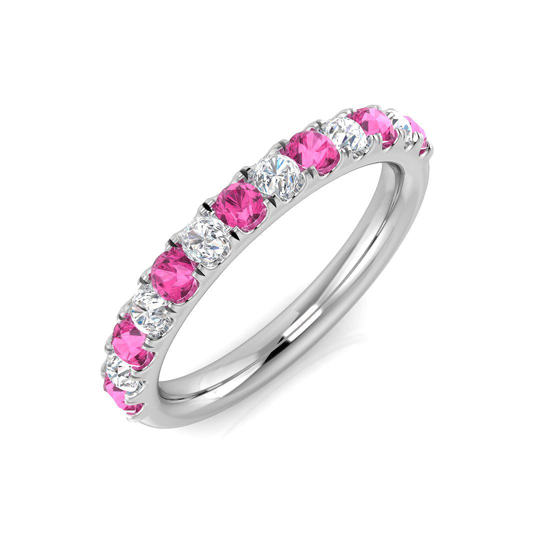 Half Eternity Diamond Ring 0.62ct – SL9586~PS – 18k White Gold