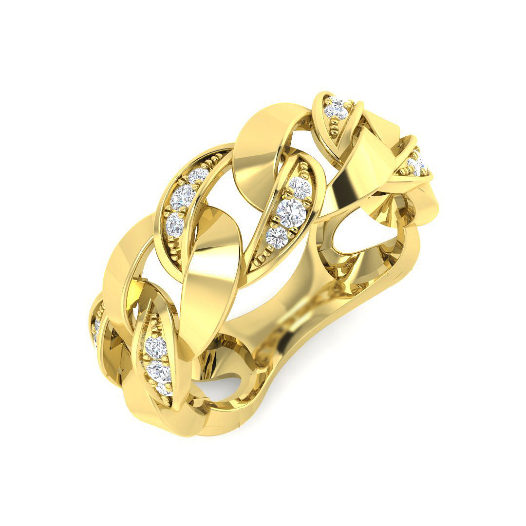 Fancy Diamond Ring 0.19ct – SR4667 – 18k Yellow Gold