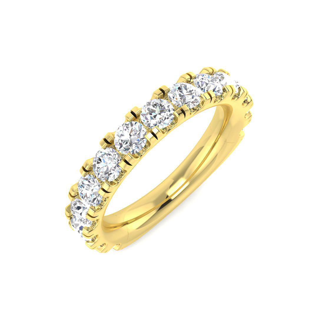 Half Eternity Diamond Ring 0.59ct–1.47ct – SR3209 – 18k Yellow Gold