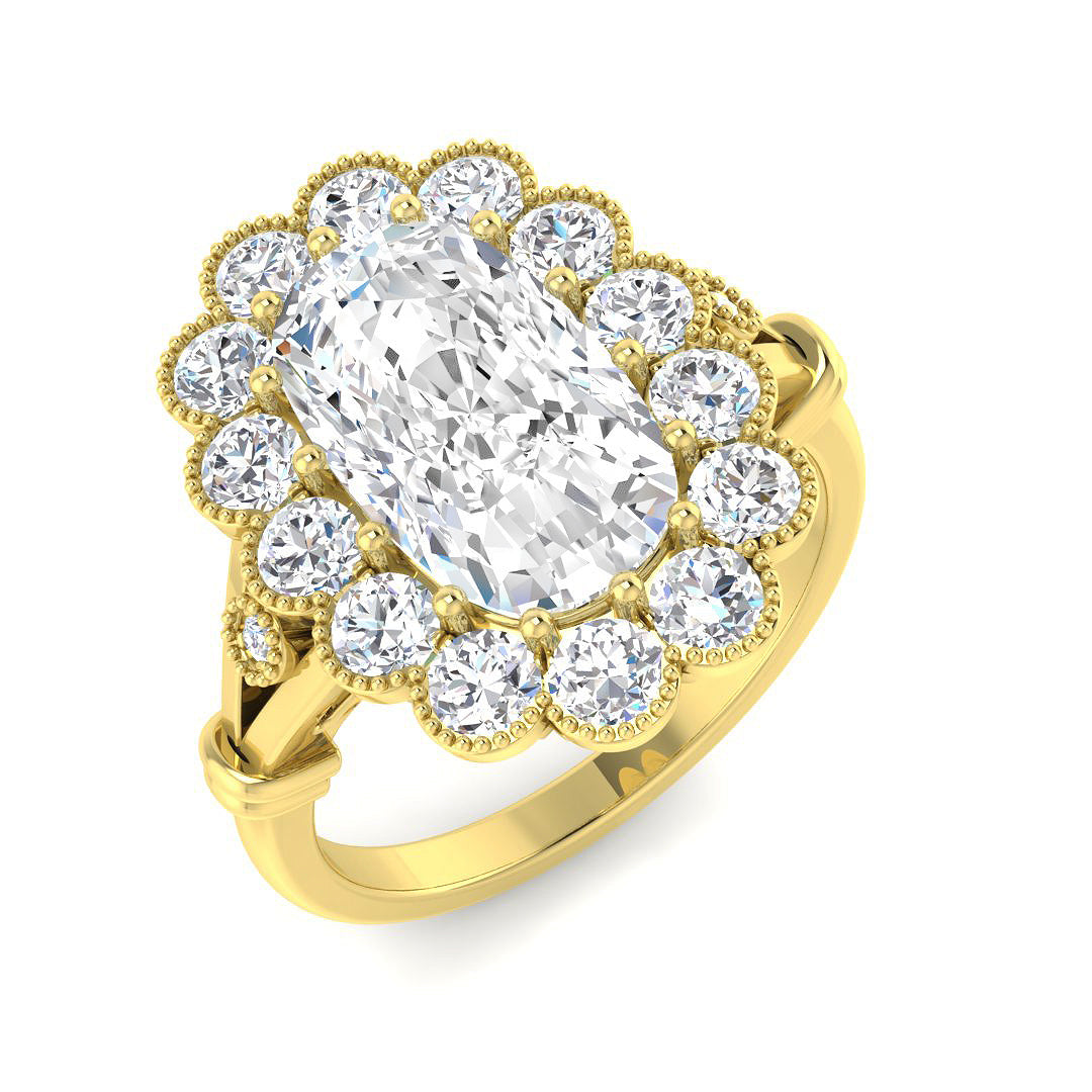Vintage Lab-Grown Diamond Ring 3.95ct–3.97ct – SR7518 – 18k Yellow Gold