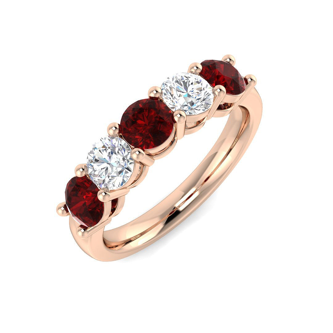 Five Stone Diamond Ring 0.72ct–2.55ct – SL8941~RY – 18k Rose Gold