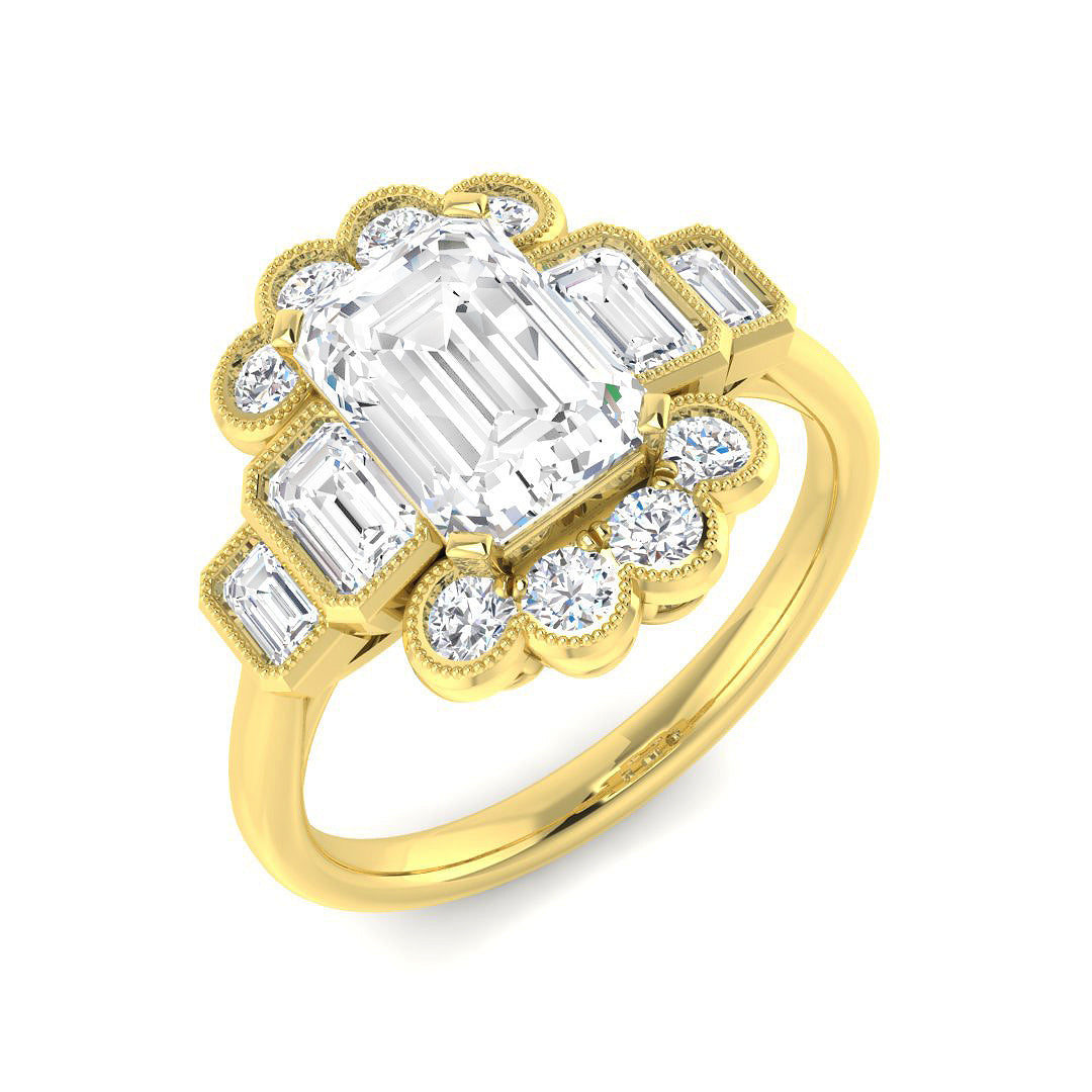 Five Stone Lab-Grown Diamond Ring 3.08ct–3.24ct – SR6869 – 18k Yellow Gold