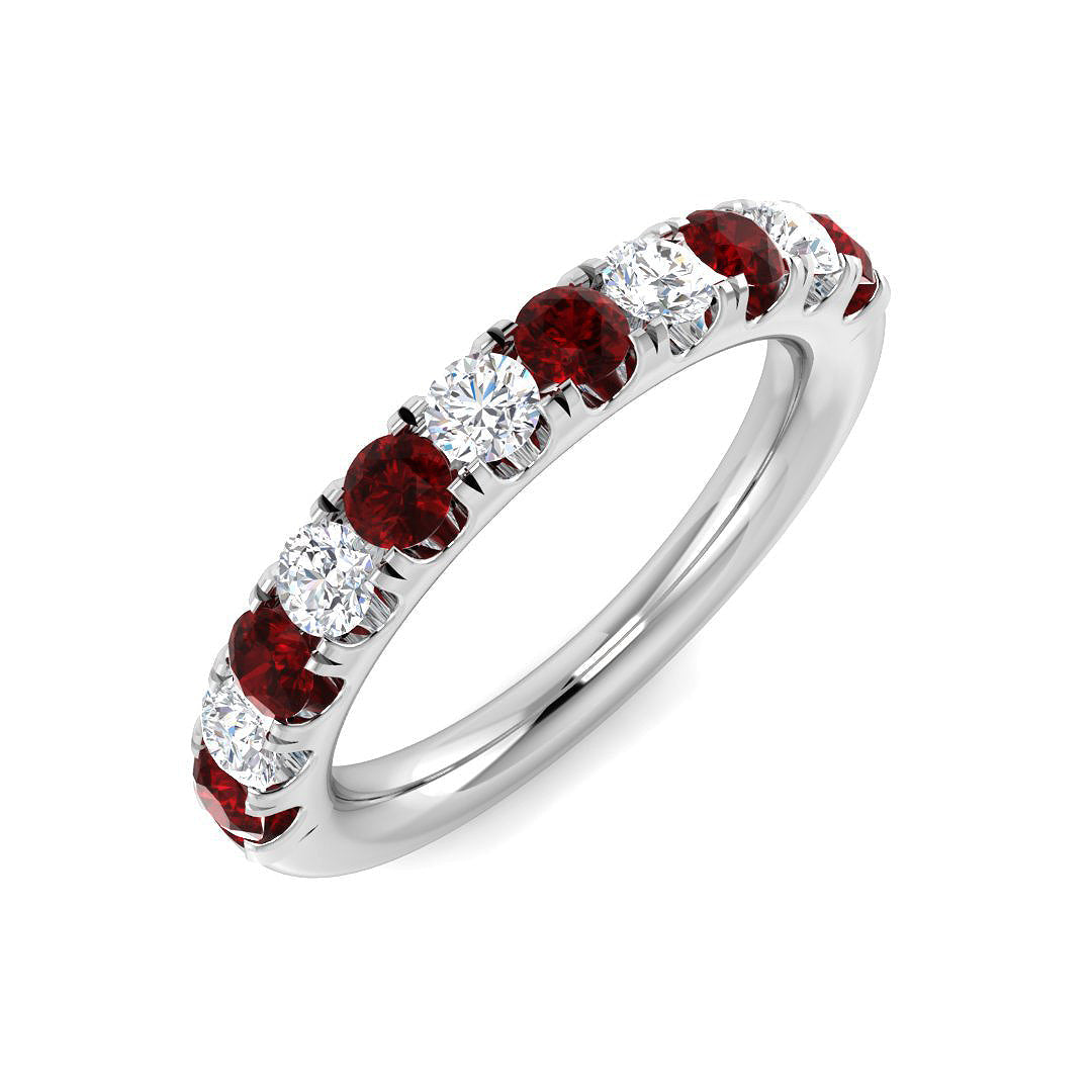 Half Eternity Diamond Ring 0.9ct – XYR11330~RY – 18k White Gold