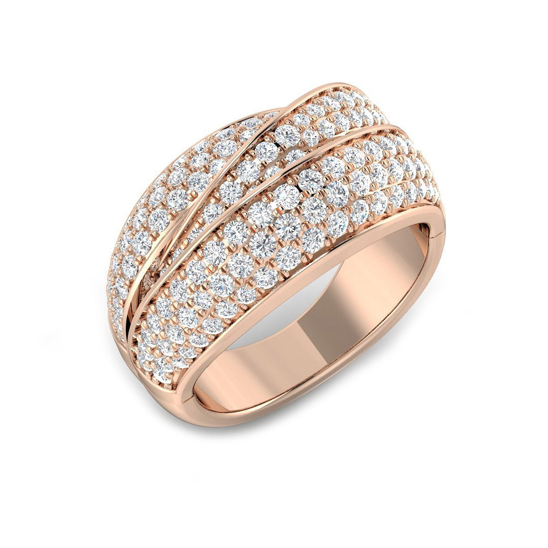 Pave Diamond Ring 1.25ct – BJR0486 – 18k Rose Gold