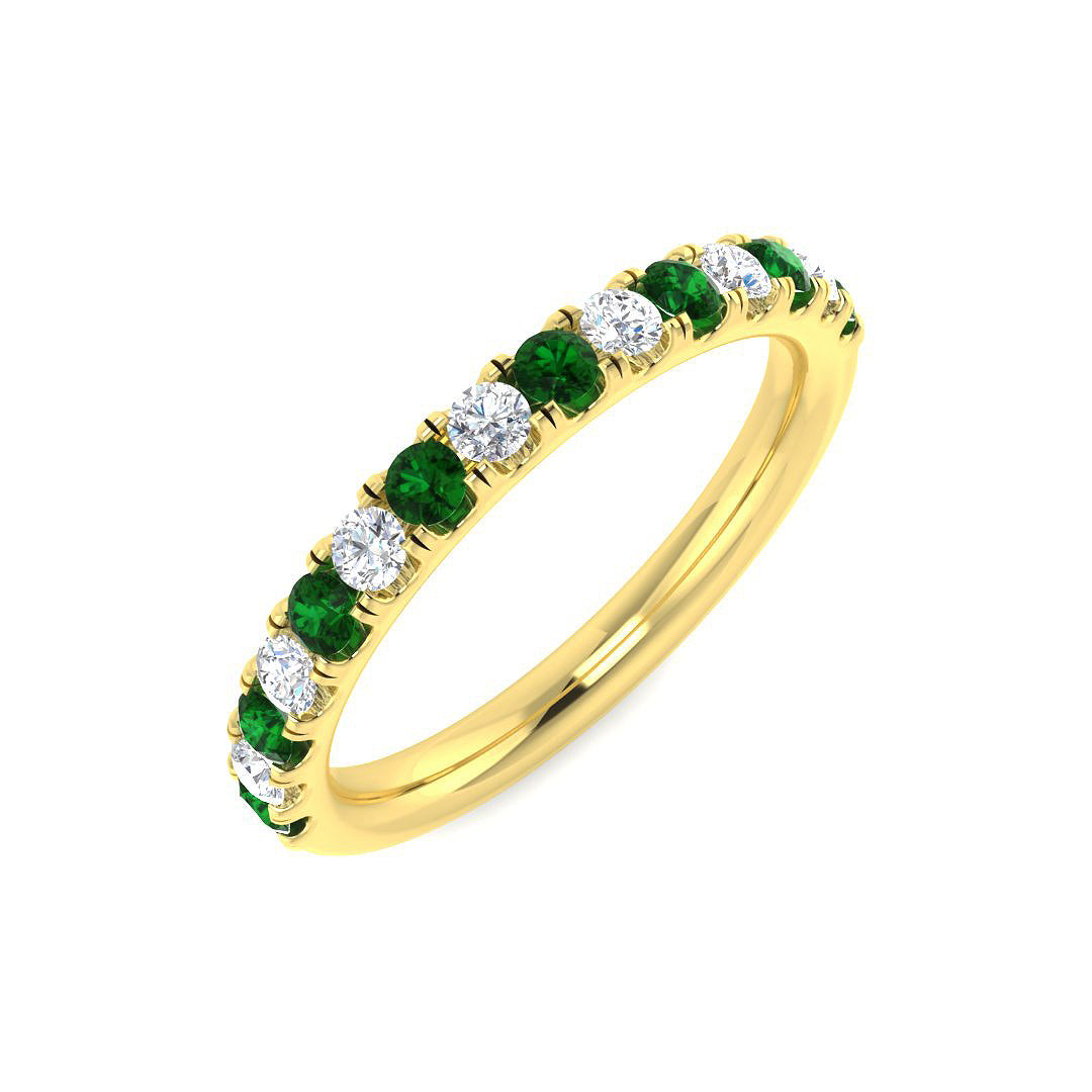 Half Eternity Diamond Ring 0.42ct–1.1ct – SR4448~EM – 18k Yellow Gold