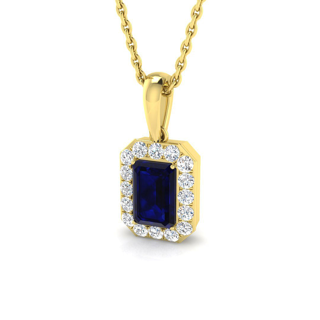 Blue Sapphire Diamond Ring 0.85ct–7.16ct – SP6667~BS – 18k Yellow Gold