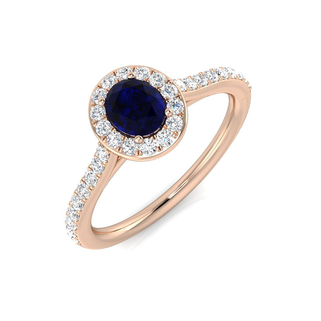 Halo Diamond Ring 0.82ct–2.36ct – SR54~BS – 18k Rose Gold