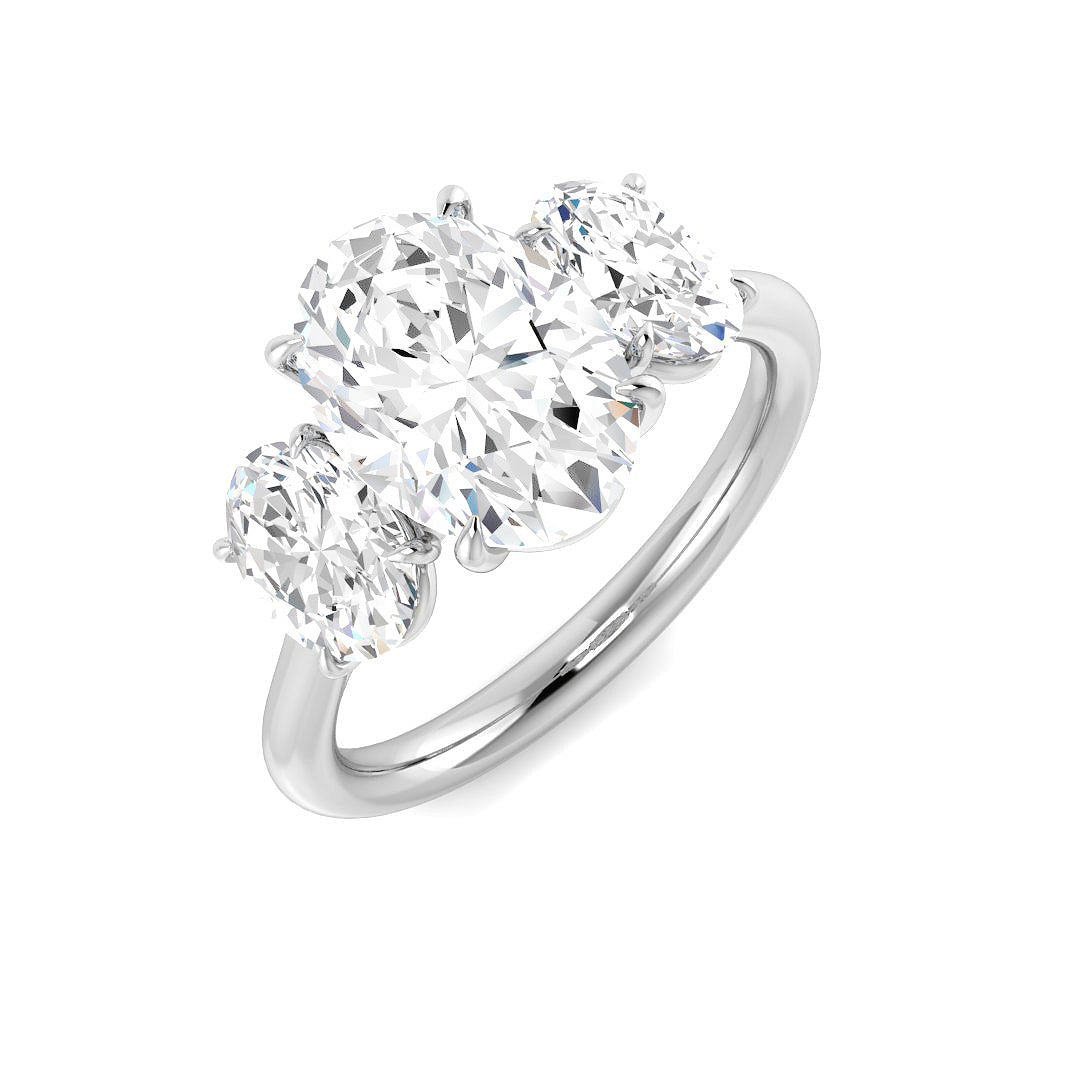 Three Stone Lab-Grown Diamond Ring 3.06ct – SR7045 – 18k White Gold