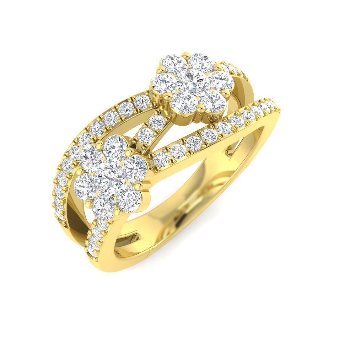 Fancy Diamond Ring 0.78ct – SR1612 – 18k Yellow Gold
