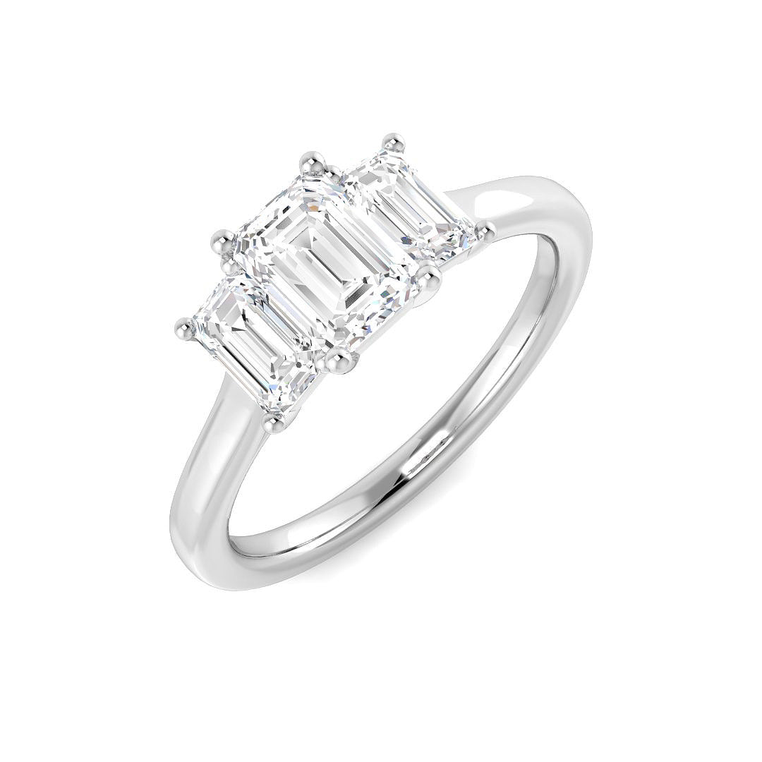 Three Stone Lab-Grown Diamond Ring 1.45ct – SR6087 – 18k White Gold