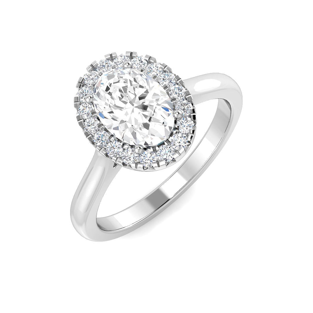 Halo Lab-Grown Diamond Ring 1.18ct–1.24ct – SR4812 – 18k White Gold