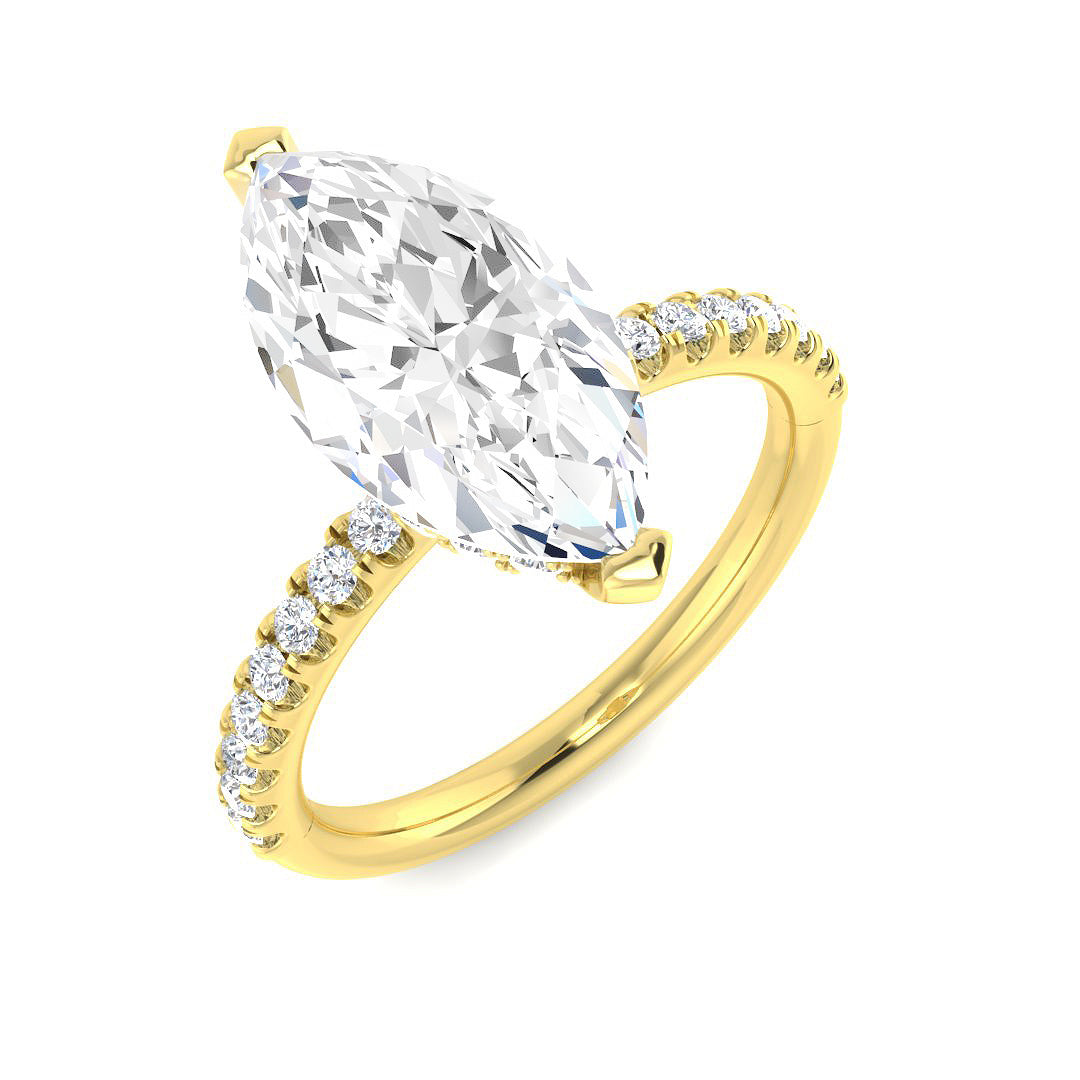 Engagement Lab-Grown Diamond Ring 1.02ct–5.58ct – SR5819 – 18k Yellow Gold