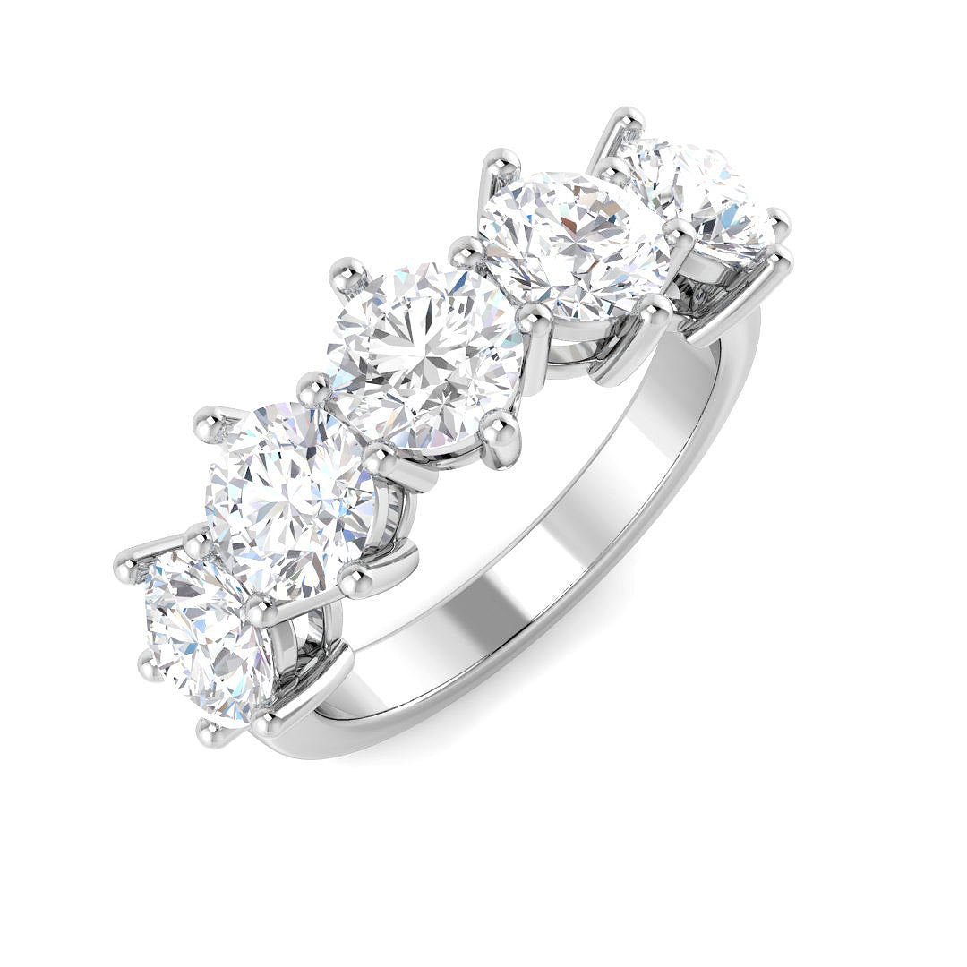 Five Stone Diamond Ring 0.97ct–3.07ct – SR3034 – 18k White Gold