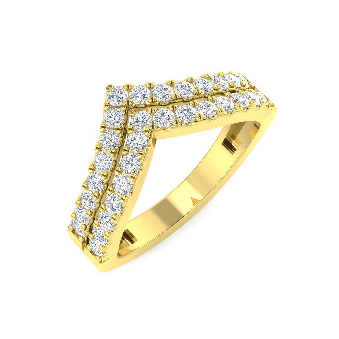 Wishbone Diamond Ring 0.37ct–0.6ct – SR5519 – 18k Yellow Gold