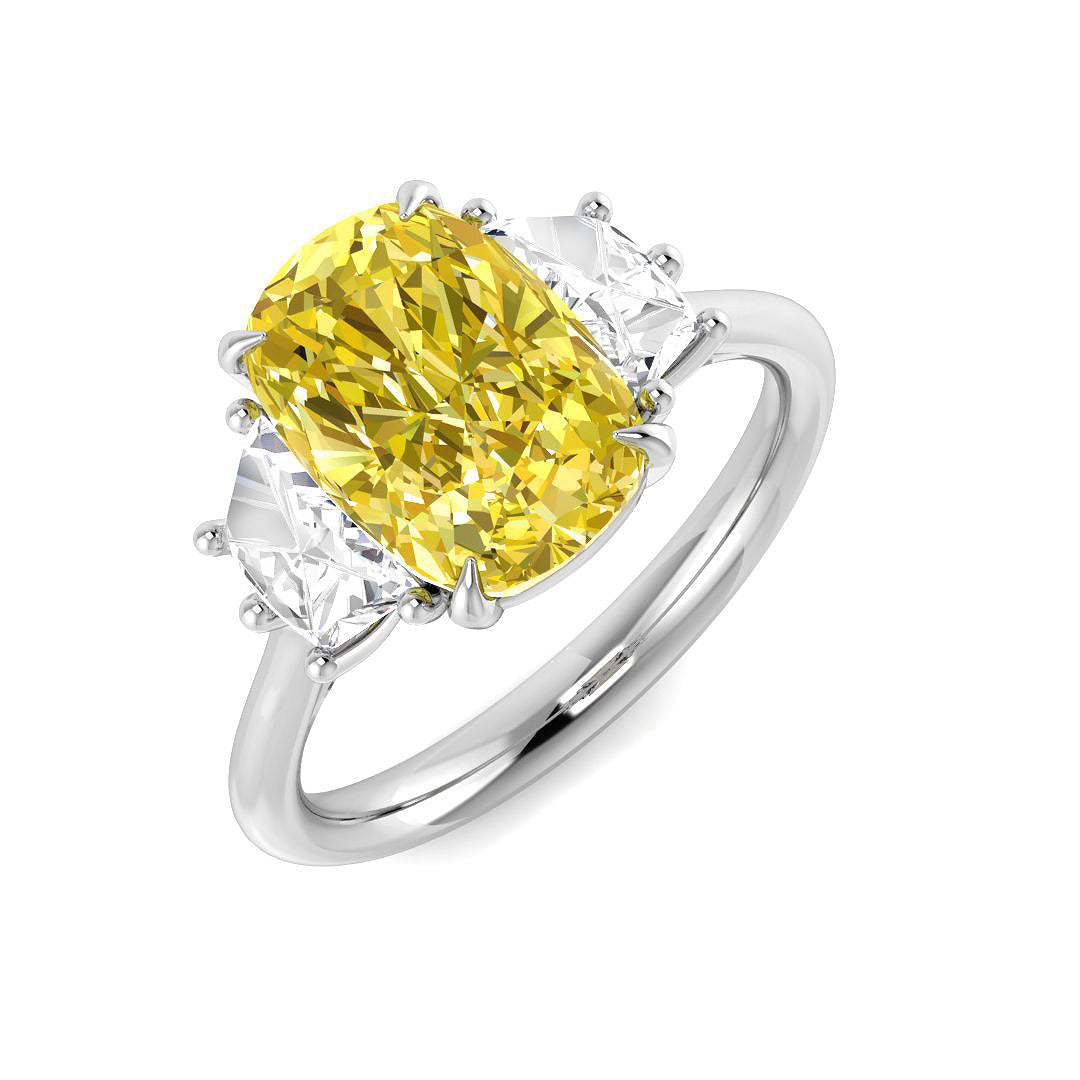 Three Stone Lab-Grown Diamond Ring 2.7ct–4.11ct – SR6975~LGYD – 18k White Gold