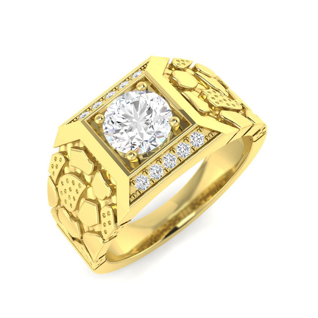 Signet Lab-Grown Diamond Ring 1.18ct – SR4464 – 18k Yellow Gold