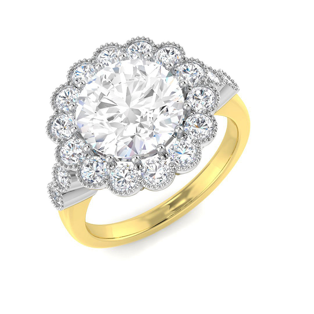 Vintage Diamond Ring 1.27ct–3.94ct – SR7360 – 18k Yellow Gold
