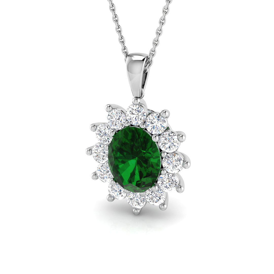 Emerald Diamond Ring 0.94ct–3.8ct – SP4459~EM – 18k White Gold