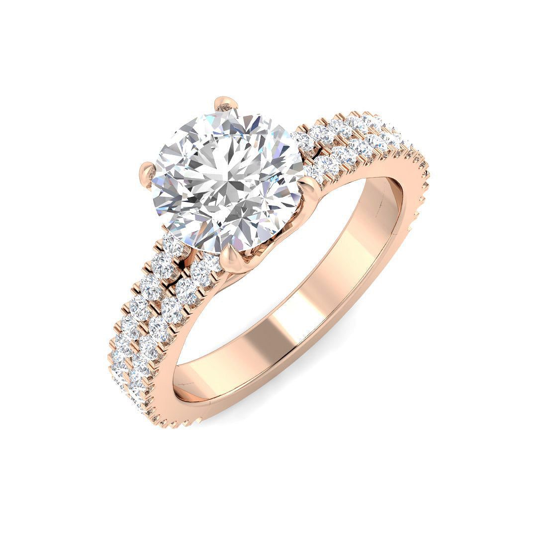 Engagement Lab-Grown Diamond Ring 1.63ct–3.66ct – SR4910 – 18k Rose Gold