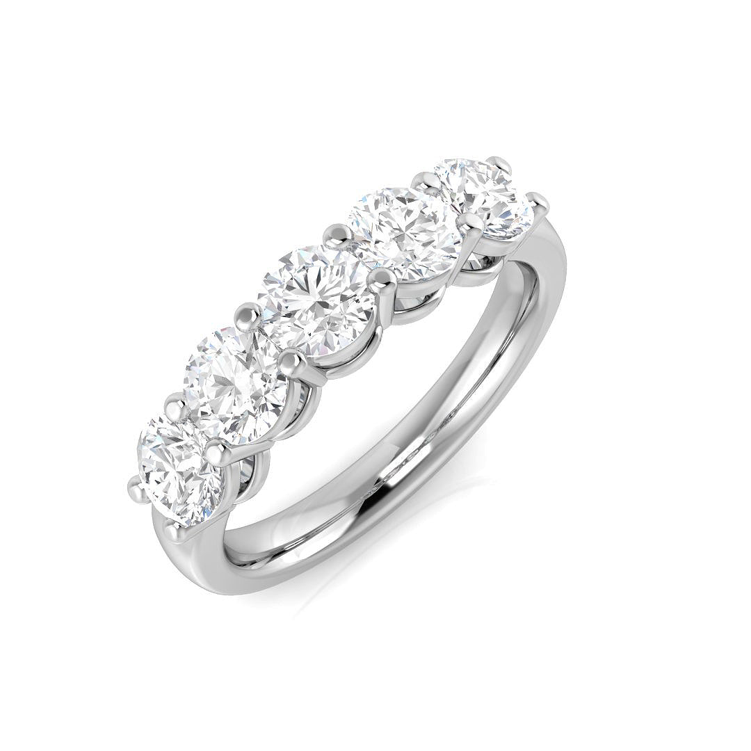 Five Stone Diamond Ring 1.5ct–1.58ct – SL8941 – 18k White Gold