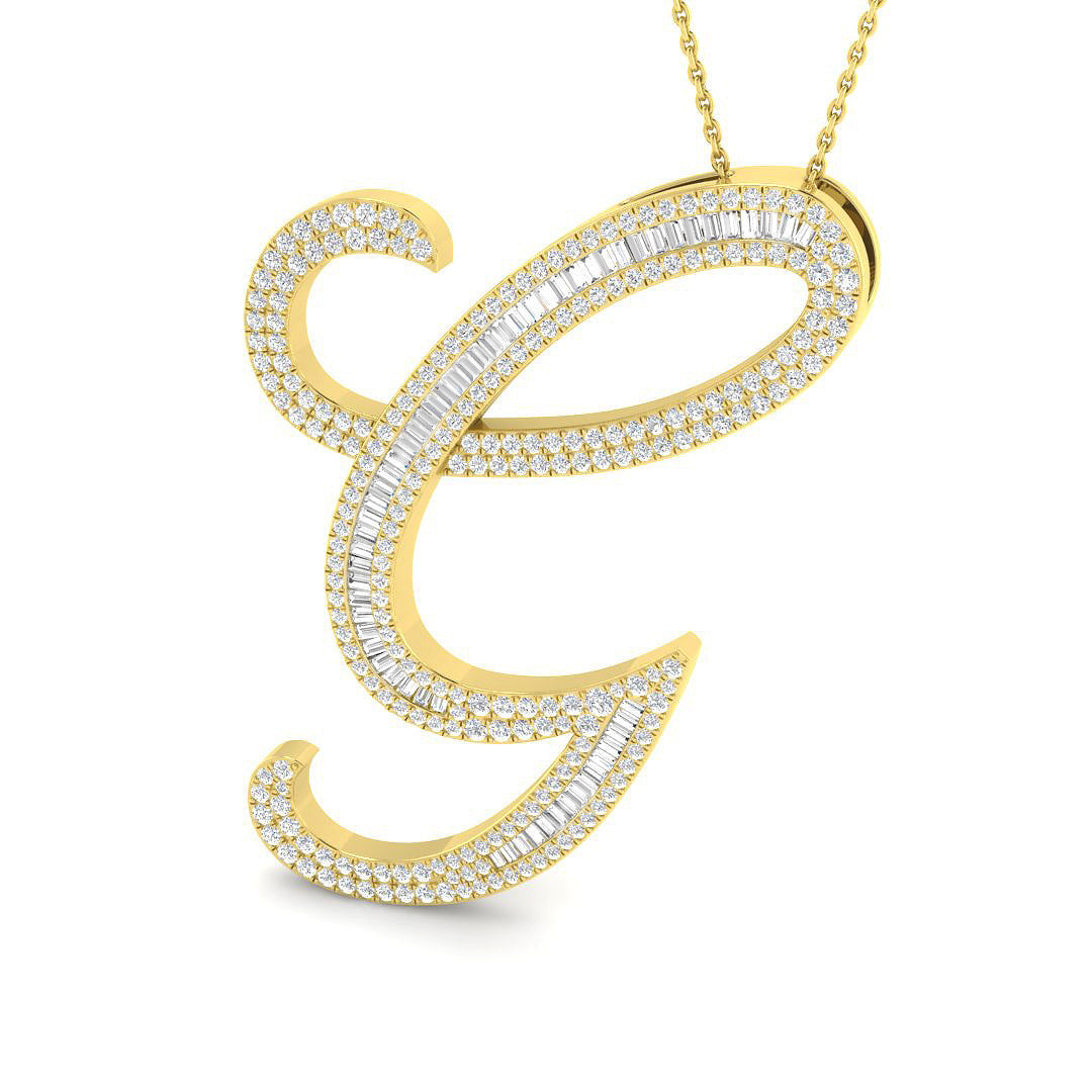 Initials Diamond Ring 2.11ct–2.62ct – SP5948-G – 18k Yellow Gold