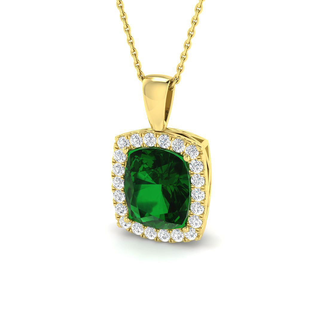 Emerald Lab-Grown Diamond Ring 2.64ct–3.96ct – SP6670~EM – 18k Yellow Gold