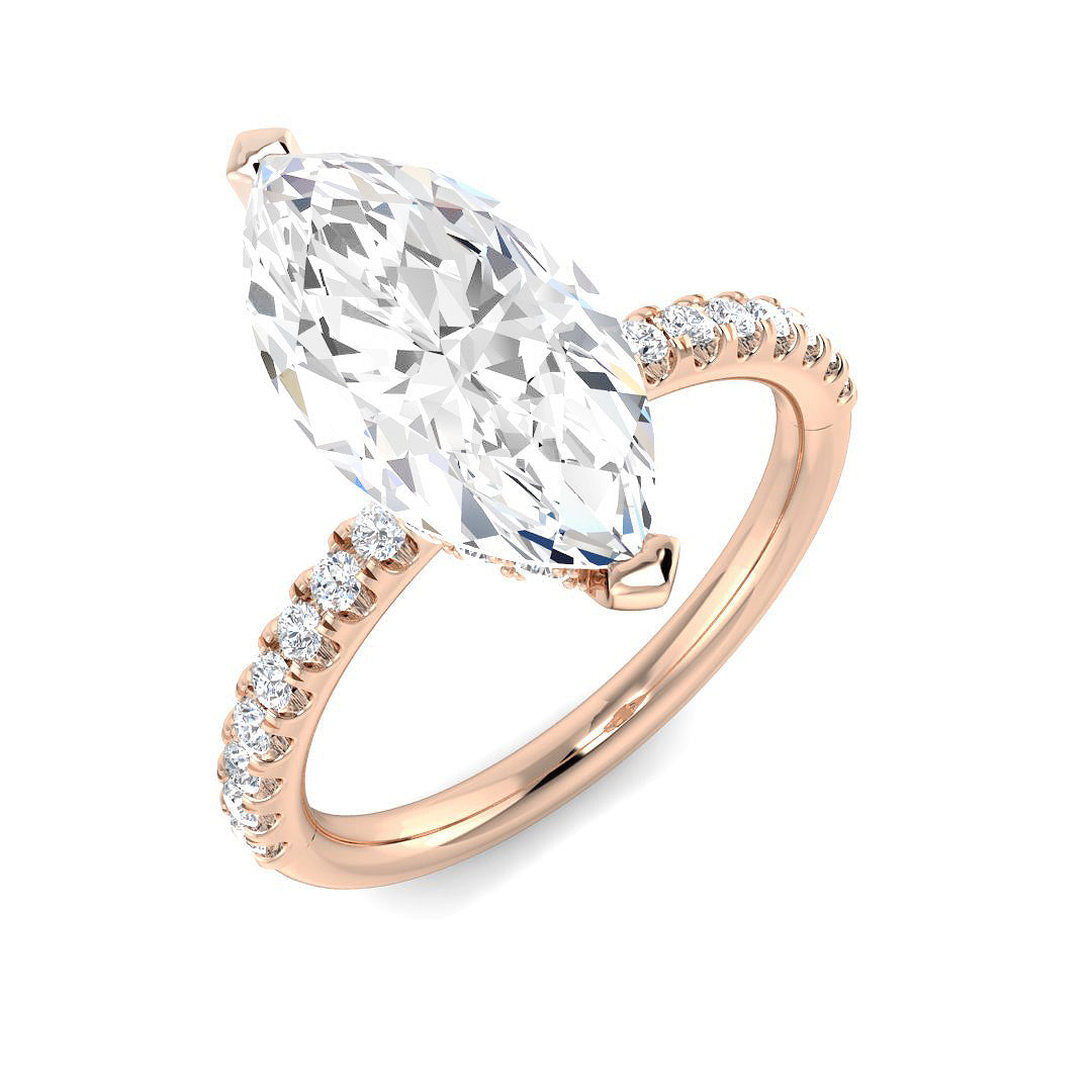 Engagement Lab-Grown Diamond Ring 1.02ct–5.58ct – SR5819 – 18k Rose Gold