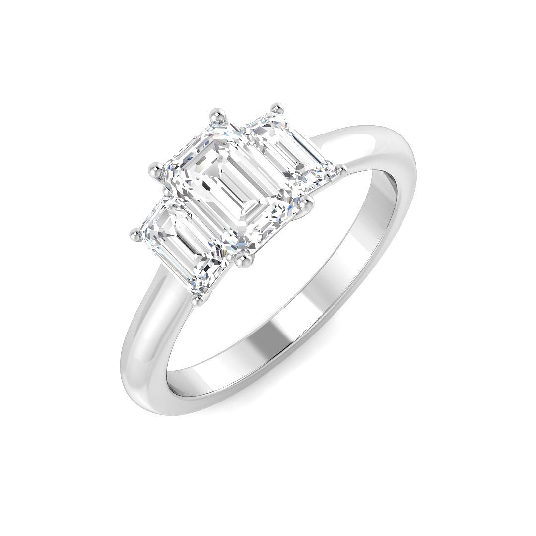 Three Stone Lab-Grown Diamond Ring 1.6ct – SR5138 – 18k White Gold