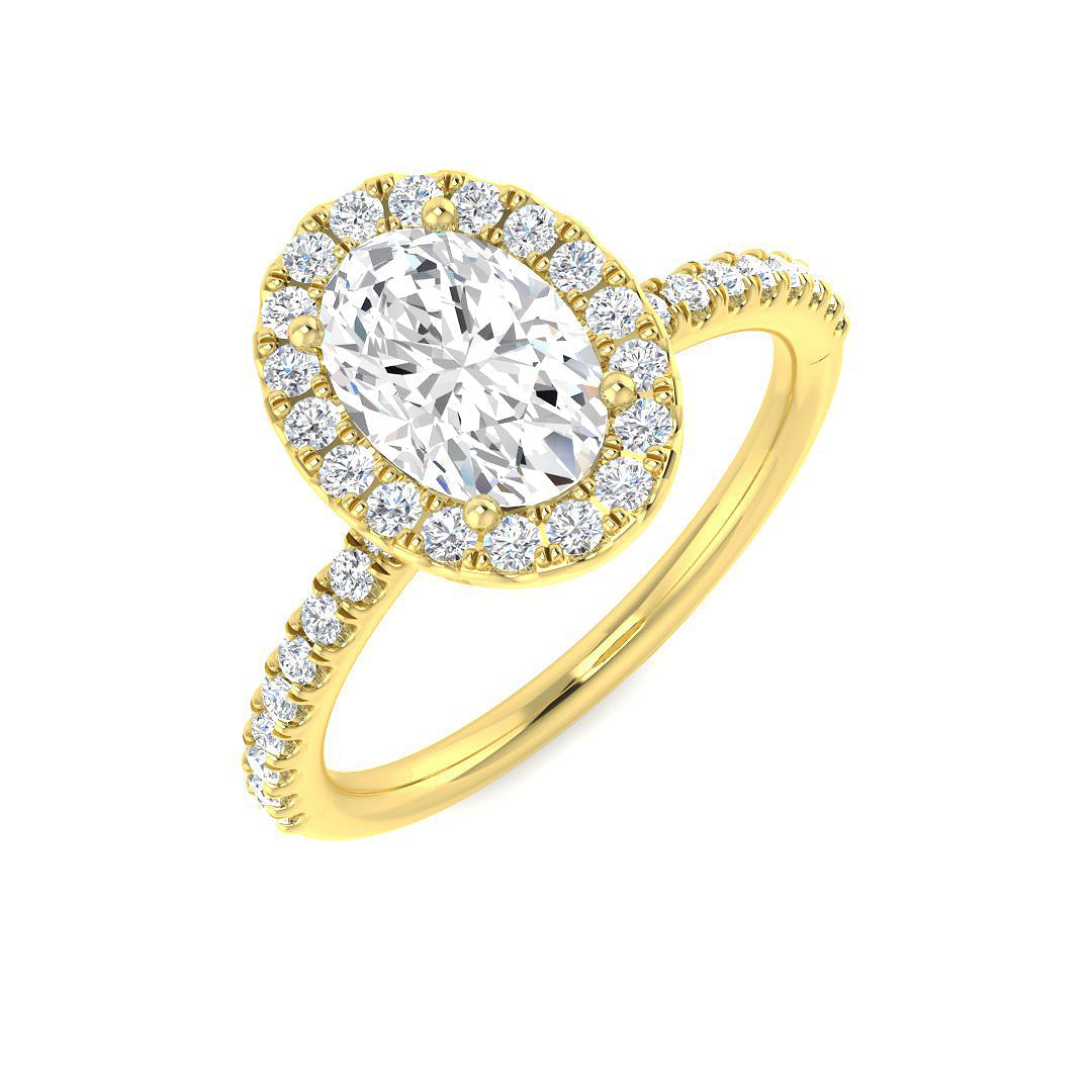 Halo Diamond Ring 0.63ct–5.92ct – SR54 – 18k Yellow Gold