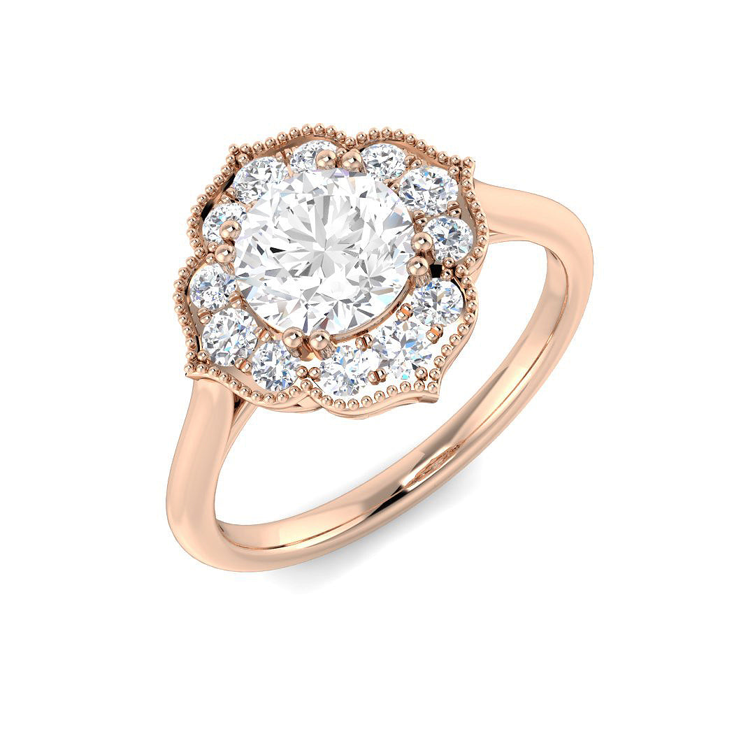 Vintage Diamond Ring 1.39ct–3.57ct – SR7356 – 18k Rose Gold
