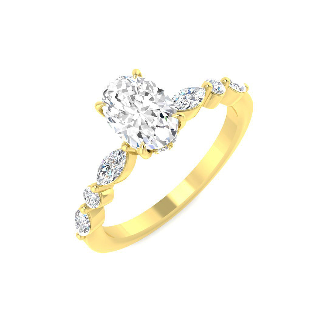 Engagement Lab-Grown Diamond Ring 1.41ct–3.99ct – SR4628 – 18k Yellow Gold