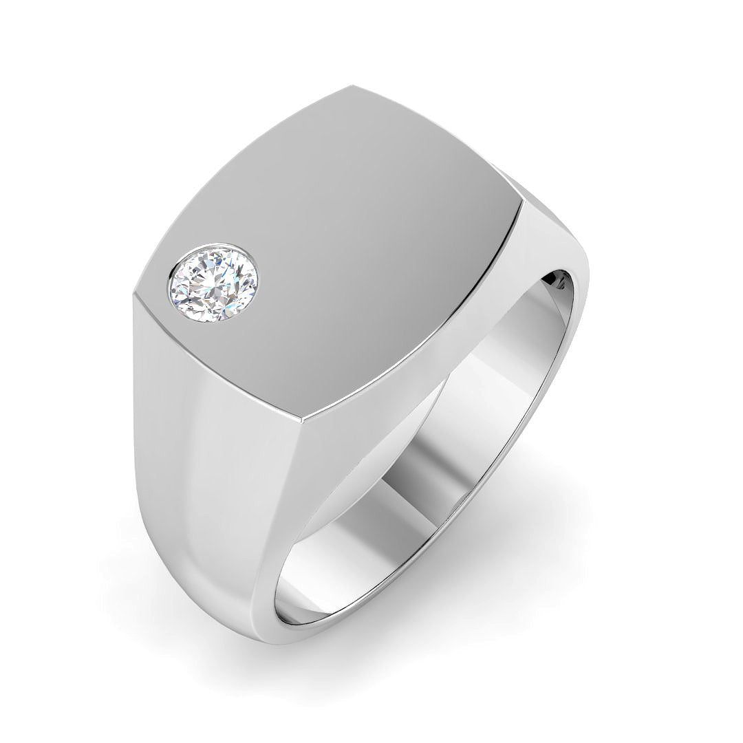 Signet Diamond Ring 0.21ct – SR5572 – 18k White Gold