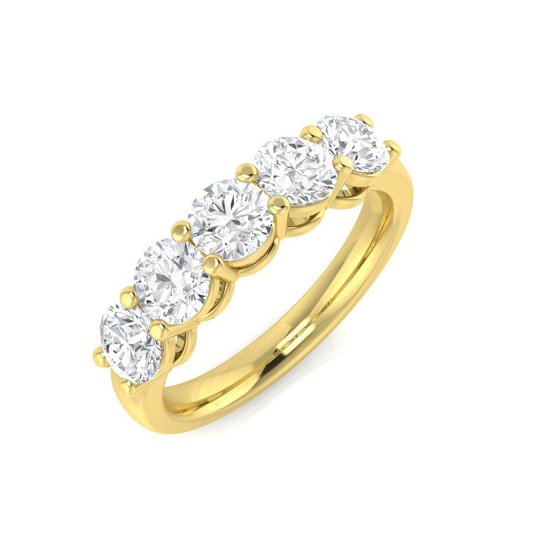 Five Stone Diamond Ring 1.5ct–1.58ct – SL8941 – 18k Yellow Gold