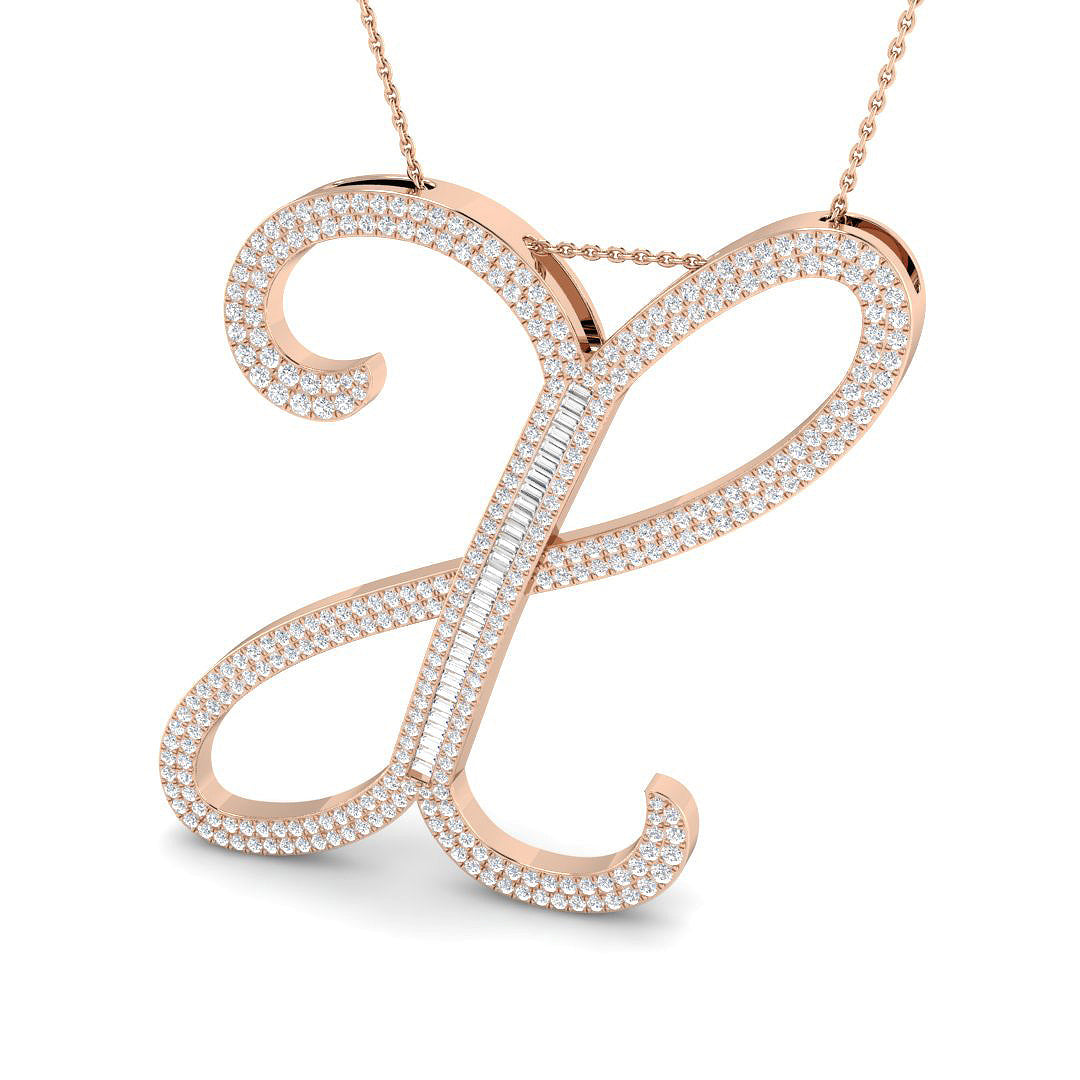 Initials Diamond Ring 1.89ct–2.54ct – SP5867-X – 18k Rose Gold
