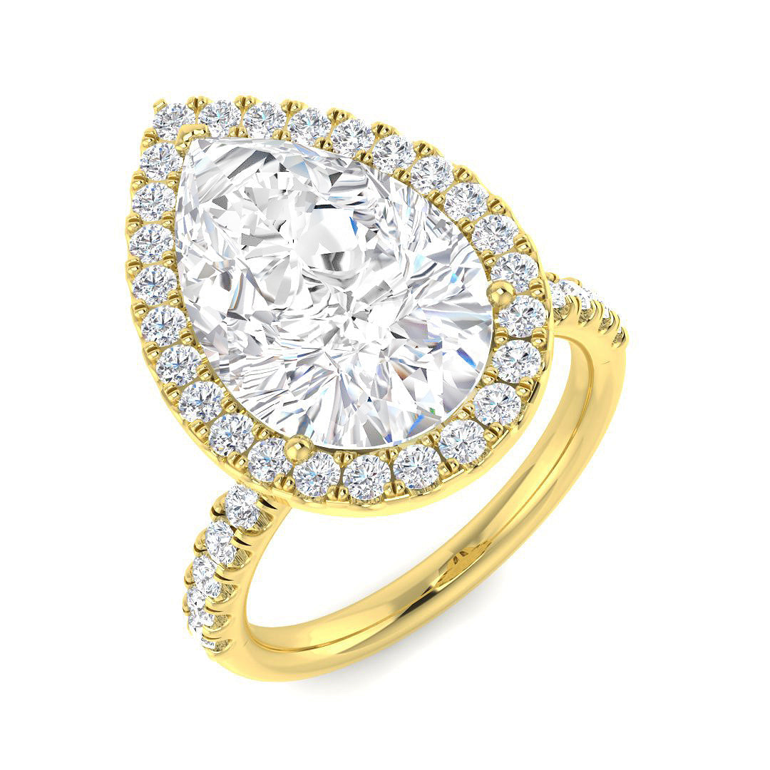 Halo Diamond Ring 0.55ct–5.71ct – SR530 – 18k Yellow Gold