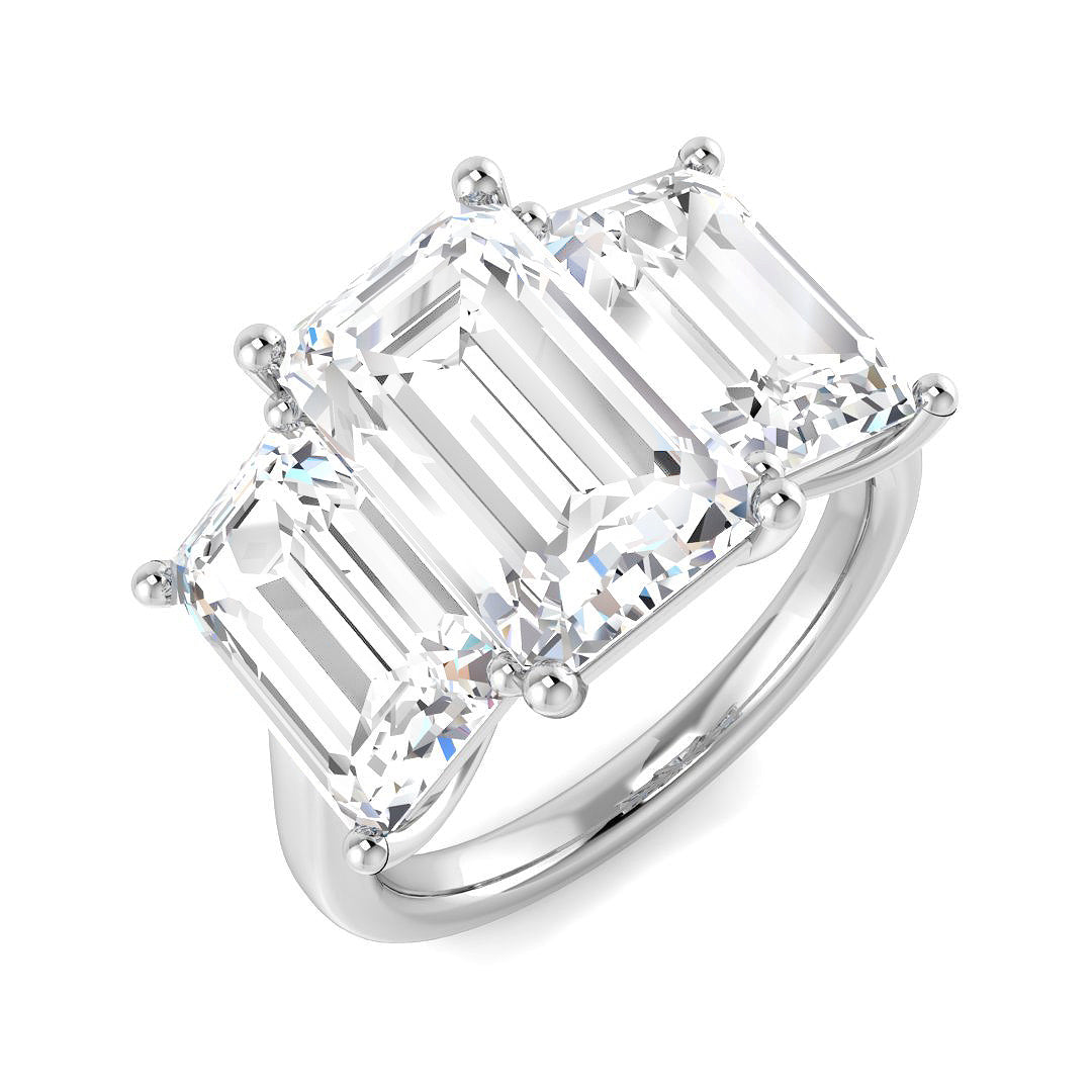Three Stone Lab-Grown Diamond Ring 8.03ct – SR5513 – 18k White Gold