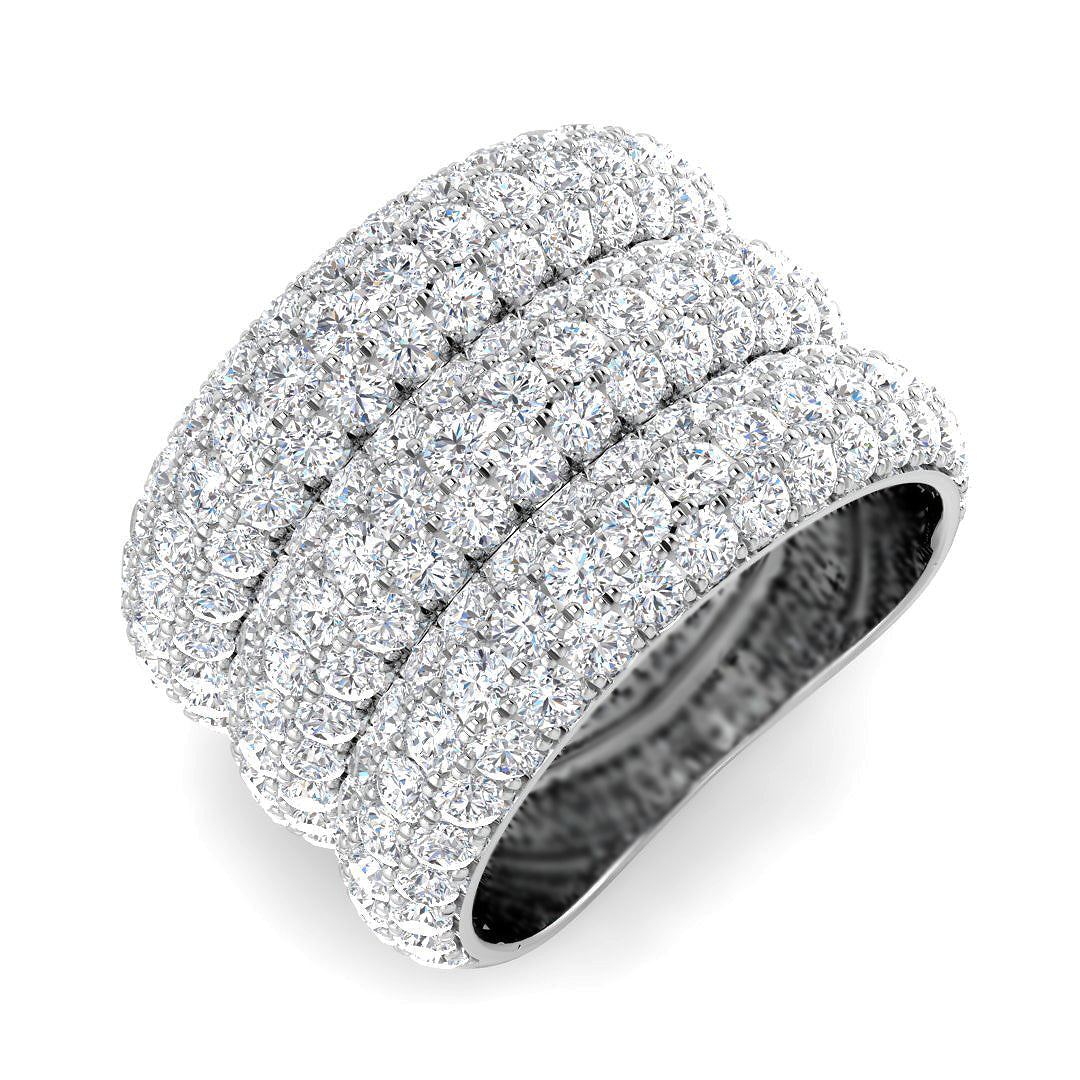 Pave Diamond Ring 4.69ct – SR6295 – 18k White Gold