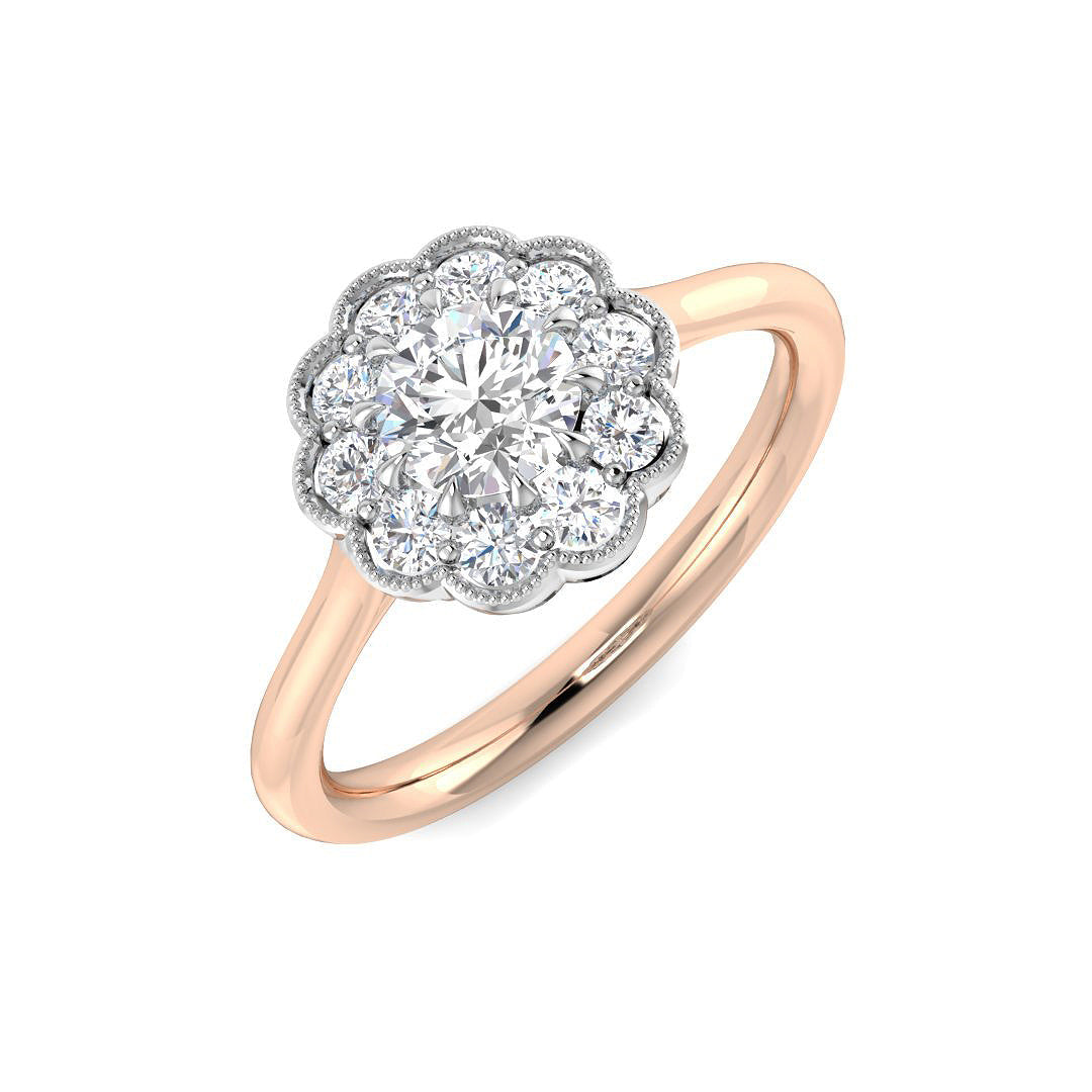 Cluster Diamond Ring 0.29ct–0.77ct – SR5070 – 18k Rose Gold