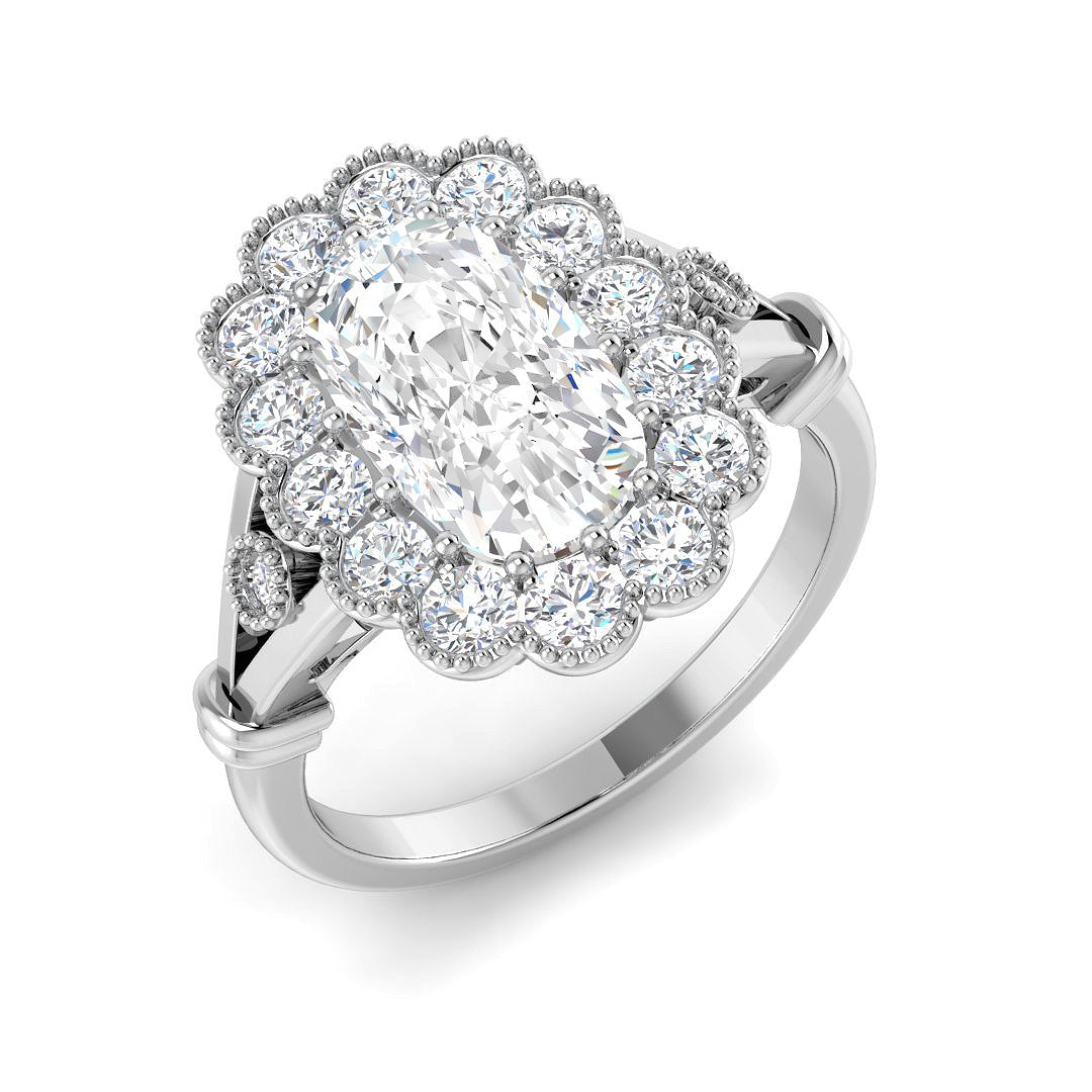 Vintage Lab-Grown Diamond Ring 2.78ct–2.81ct – SR7746 – 18k White Gold