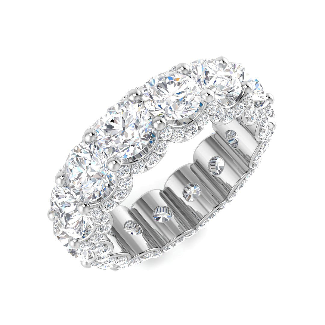 Full Eternity Diamond Ring 6.04ct–15.42ct – SR4683 – 18k White Gold