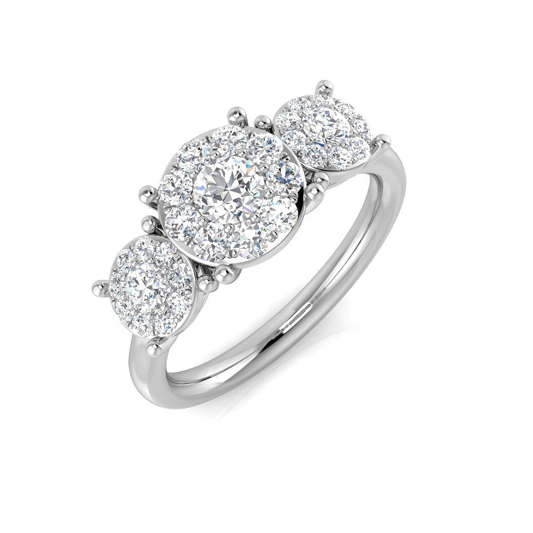 Three Stone Diamond Ring 0.5ct–1.55ct – SR805 – 18k White Gold