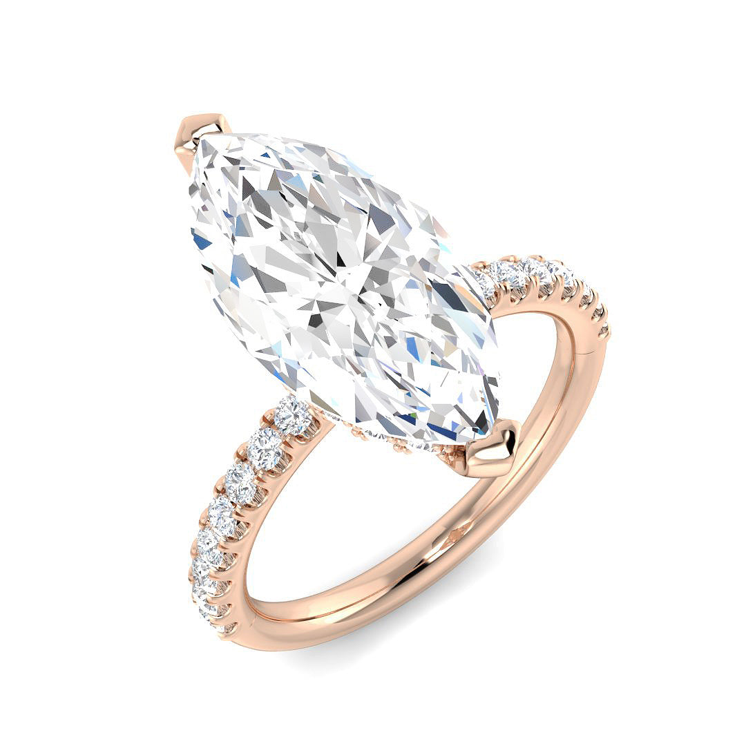 Engagement Lab-Grown Diamond Ring 1.02ct–5.58ct – SR5819 – 18k Rose Gold