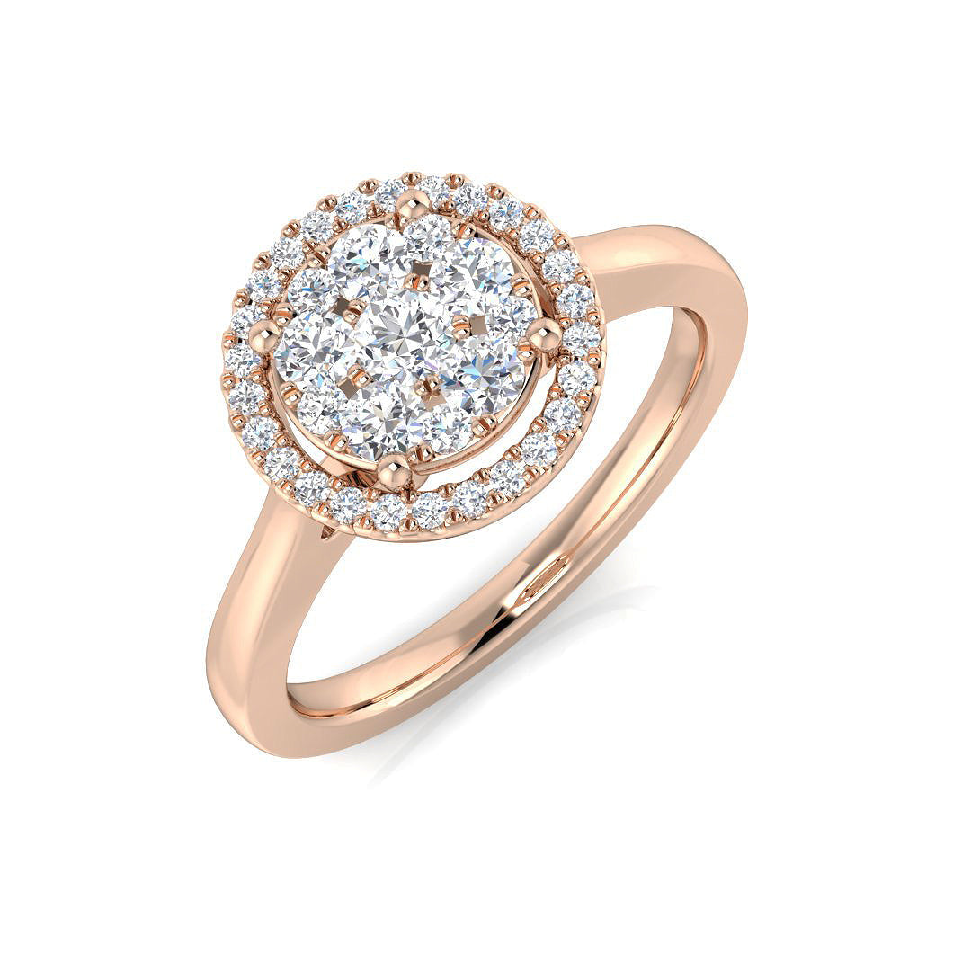 Cluster Diamond Ring 0.31ct–0.53ct – SL8422 – 18k Rose Gold