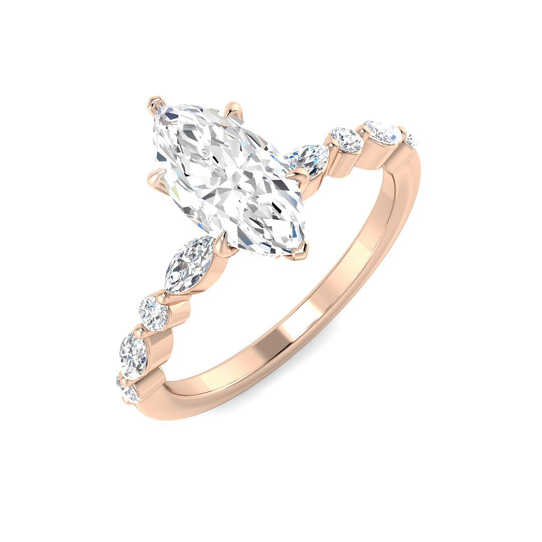 Engagement Lab-Grown Diamond Ring 1.39ct–1.44ct – SR6805 – 18k Rose Gold