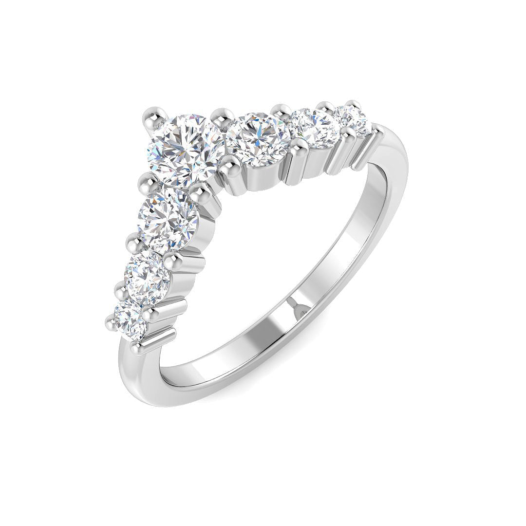 Wishbone Diamond Ring 0.78ct – SR5256 – 18k White Gold