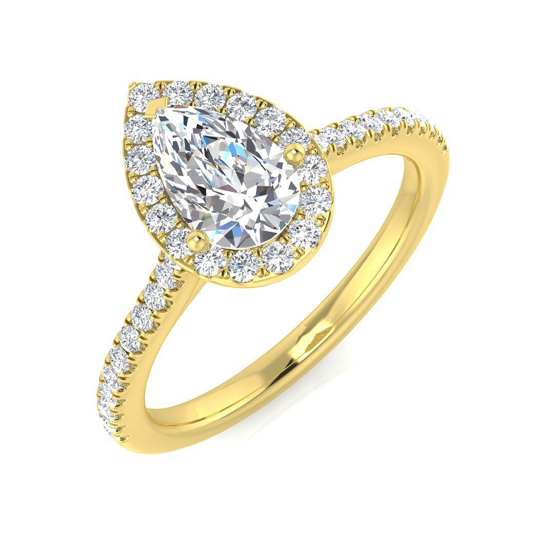 Halo Diamond Ring 0.55ct–5.71ct – SR530 – 18k Yellow Gold